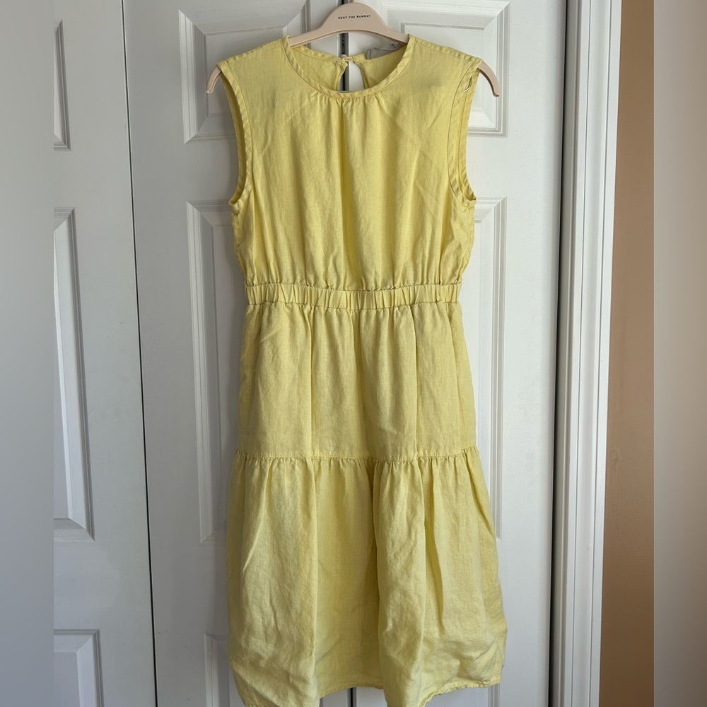 EVERLANE THE LINEN BACKLESS DRESS LIGHT YELLOW-6